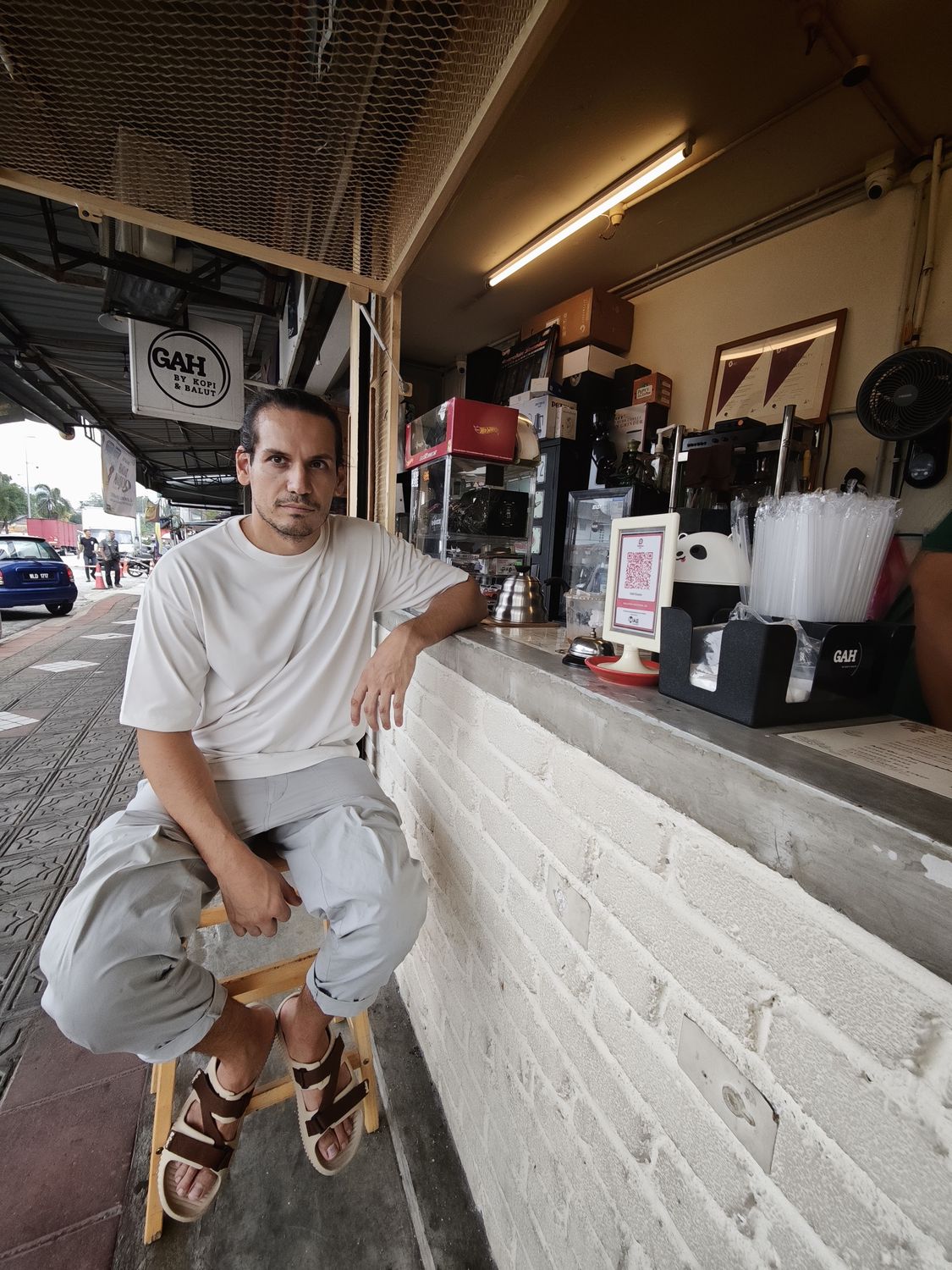 David an einem Kopitiam in Kuala Lumpur